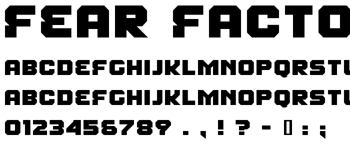 Fear Factor Black font